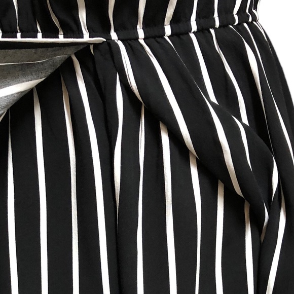 Maxi/Romper (built in) B&W Striped High Low Romper/Dress Euc! - Picture 11 of 16
